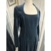 LAURA ASHLEY Vintage Blue Green Velvet Medieval Style Evening Maxi Dress
