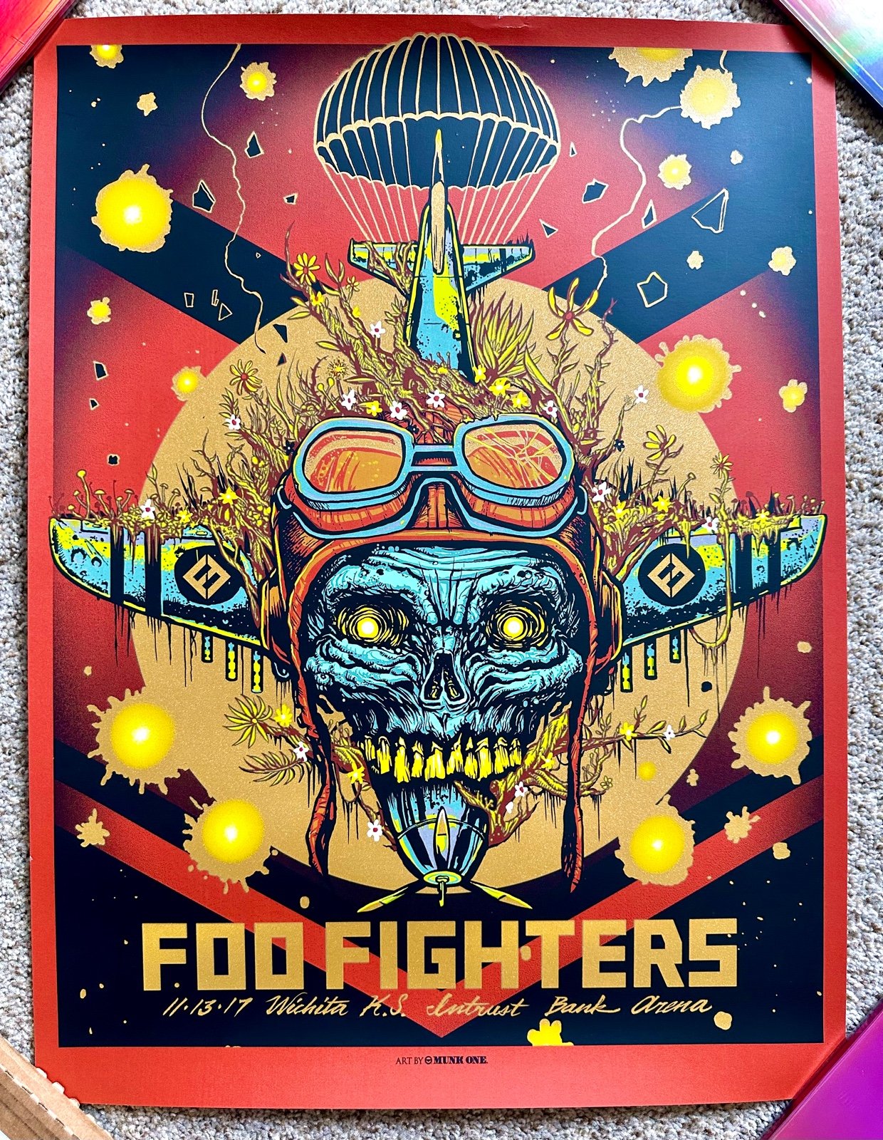Foo Fighters Wichita Kansas Poster 2017 Concert Lithograph Munk One NEW
