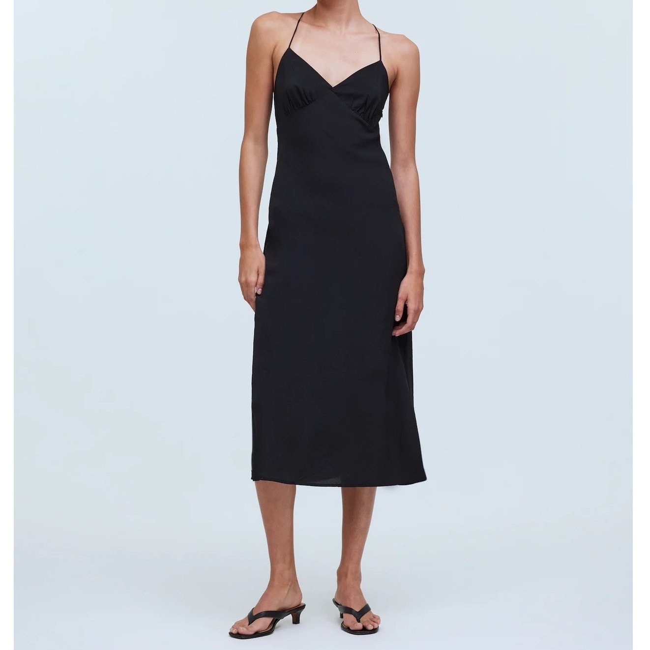 NWT Madewell The Layton Midi Slip Dress True Black Size 12