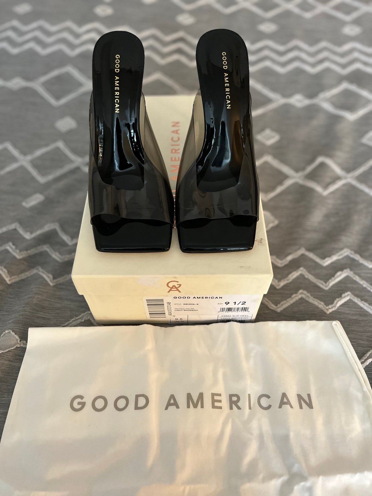 New Good American Clearly Good Mule Size 9.5