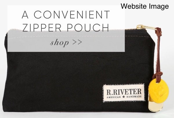 R. Riveter Lucy Black Zipper Pouch