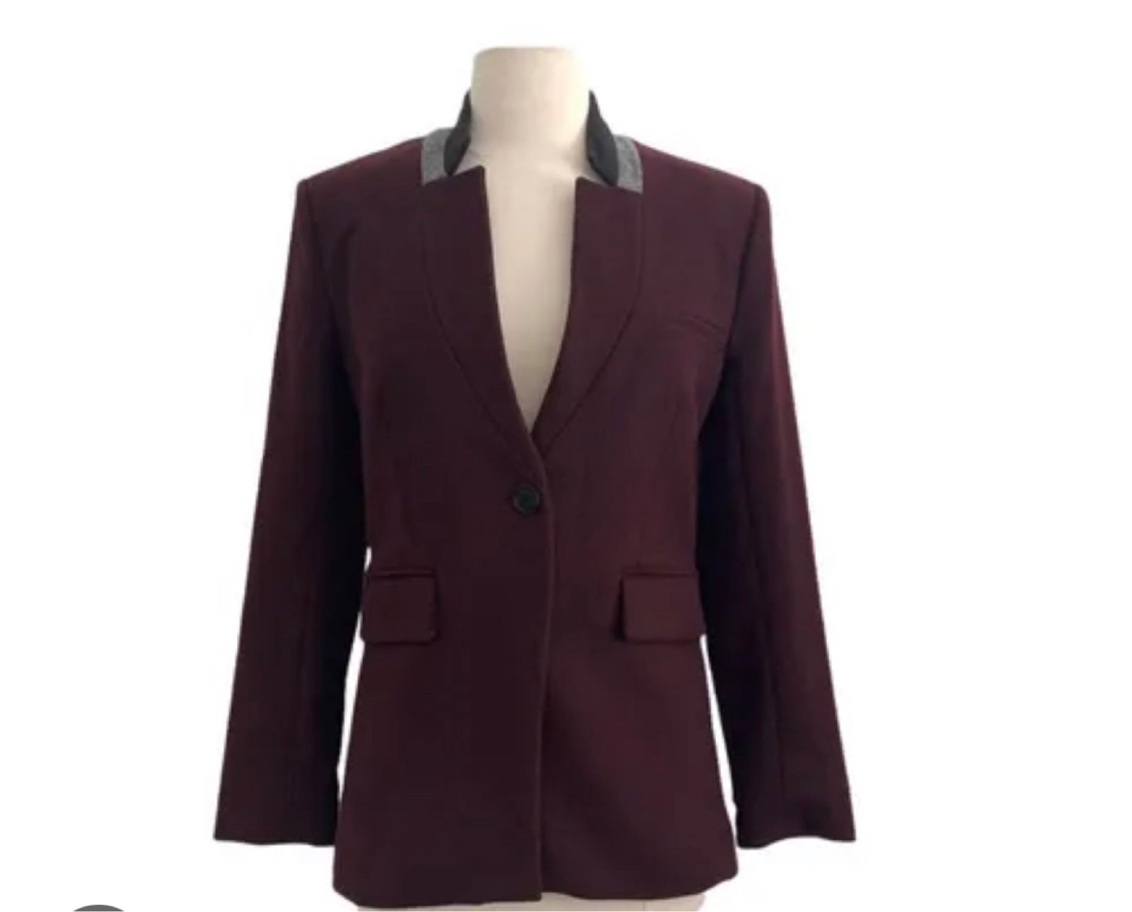 NWOT Veronica Beard Burgundy Wool Blazer | 0