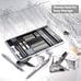 34Pcs Art Metal Mechanical Pencil Set, 3PCS Art Drafting Pencils 0.5, 0.7, 0.9MM