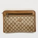 Gucci GG Vintage Zipper Clutch Brown Web Bag Logo Monogram Pouch Cosmetic