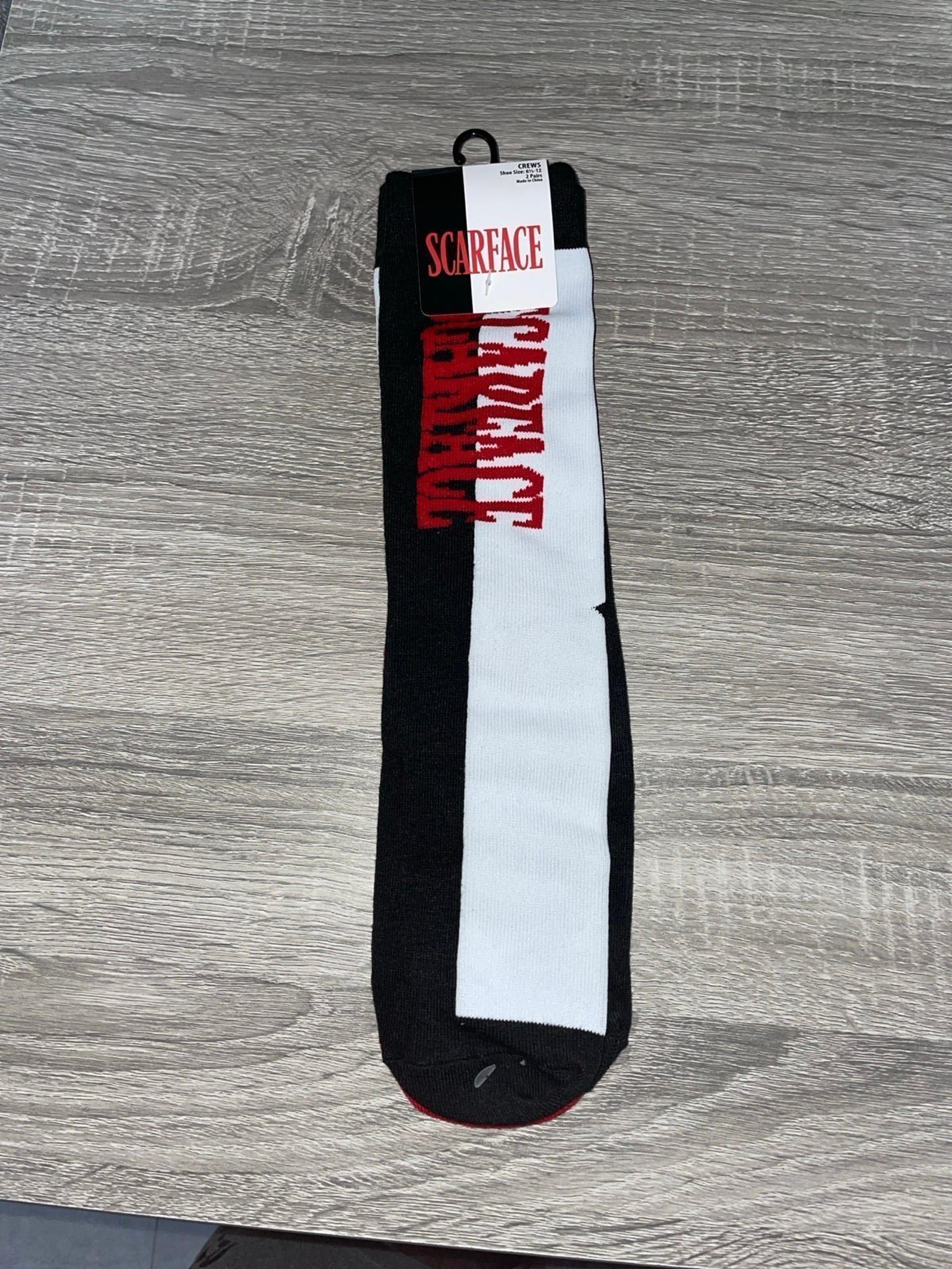 NEW 2-pairs Scarface Crew Socks Say Hello To My Little Friend