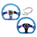 JDM Universal 6-Hole 326mm Vip Blue Crystal Bubble Burnt Spoke Steering Wheel