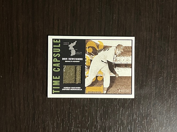 2001 Topps Heritage Time Capsule DON NEWCOME 1952 Korean War-Worn Uniform Relic!
