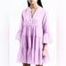 Devotion TWINS Lavender Purple Ella Tiered 3/4 Sleeve Boho Mini Dress