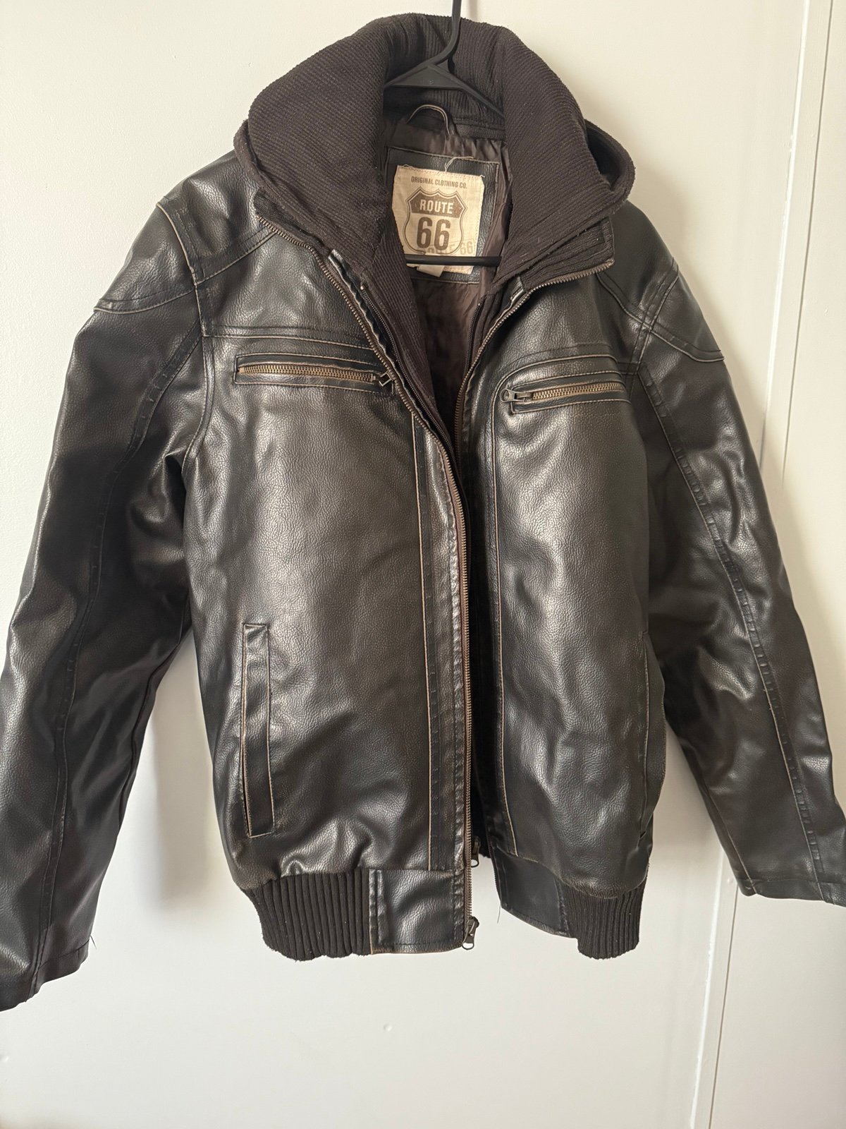 Black leather jacket Route 66