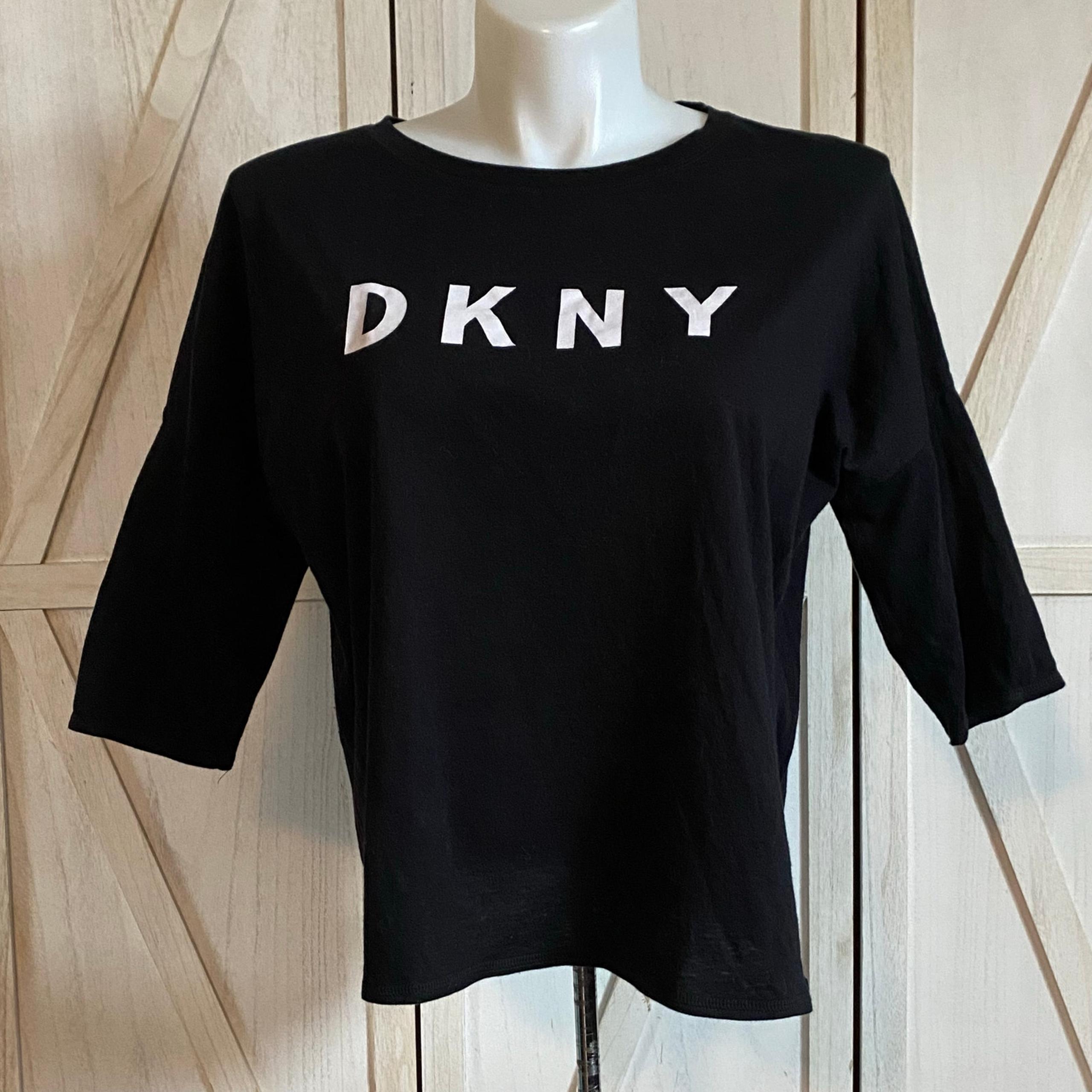 DKNY Sport Womens Black T-Shirt Cropped XL X-Large