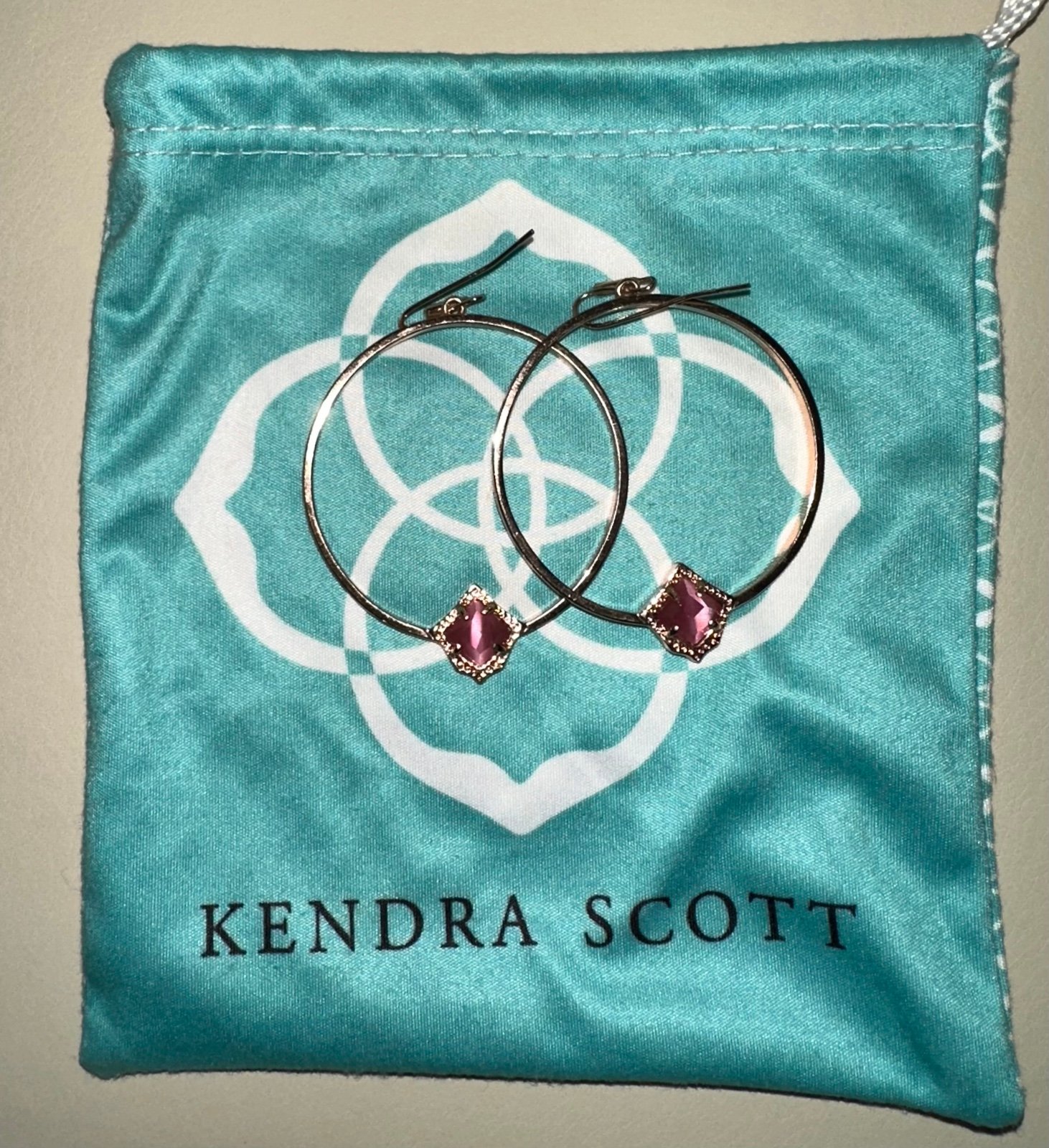 Pink& Rose Gold KENDRA SCOTT Hoop Earrings