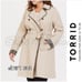 Torrid Outlander Double Breasted Tartan Plaid Trimmed Khaki Trench Coat 2X 18 20