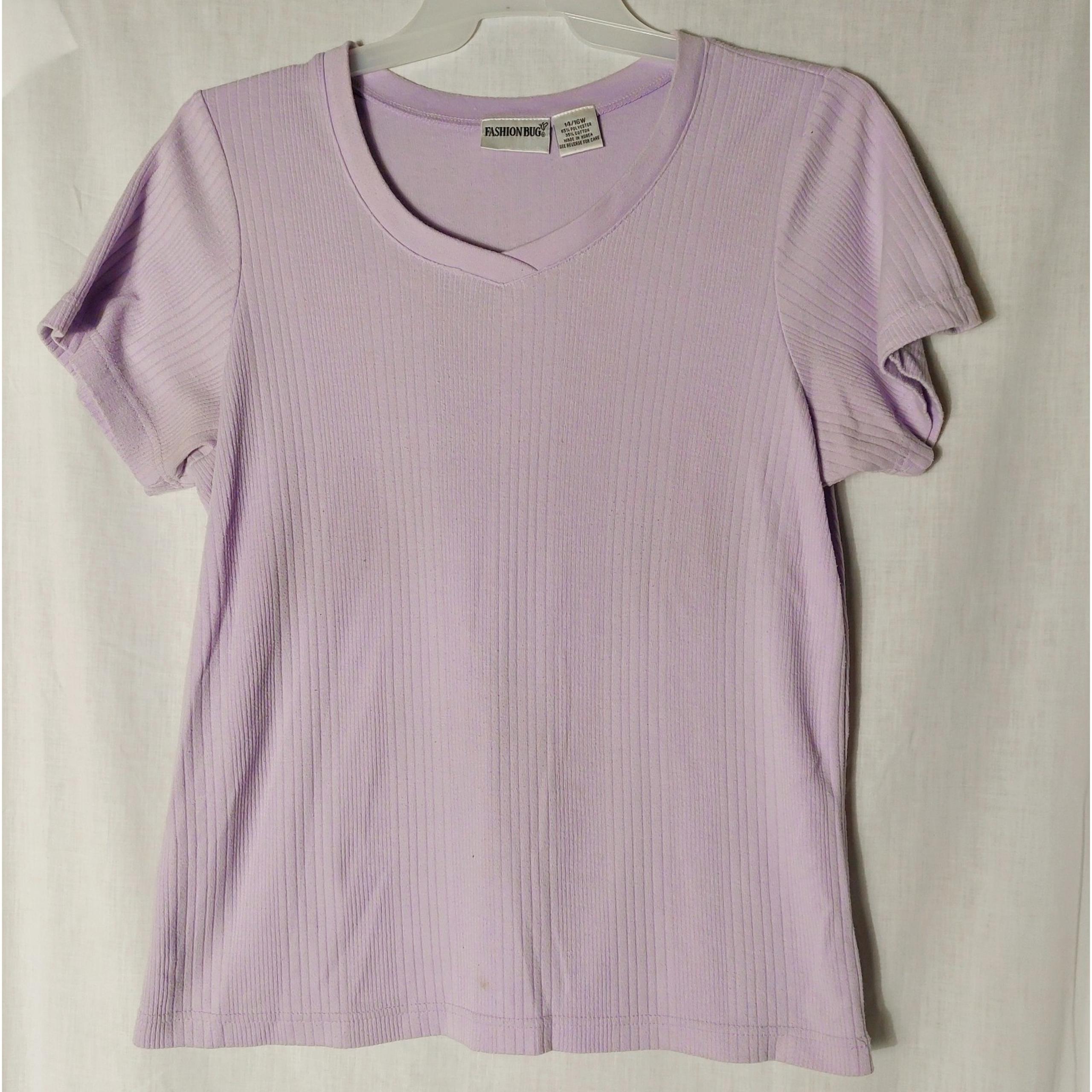Vtg Fashion Bug Ribbed T-Shirt Women's 14W/16W