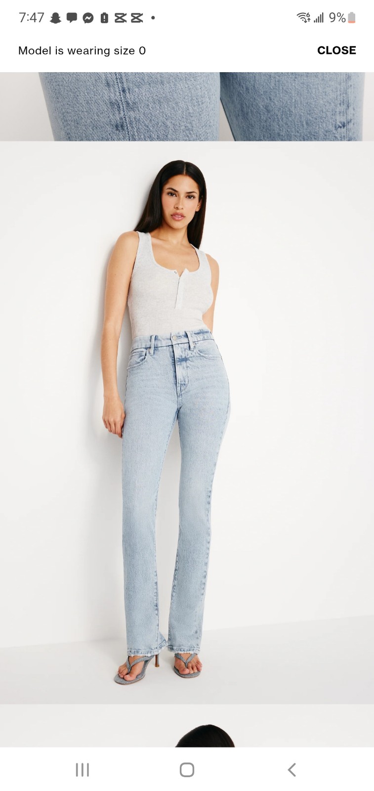Good American Classic Stim Stacked Jean's sz 8 29