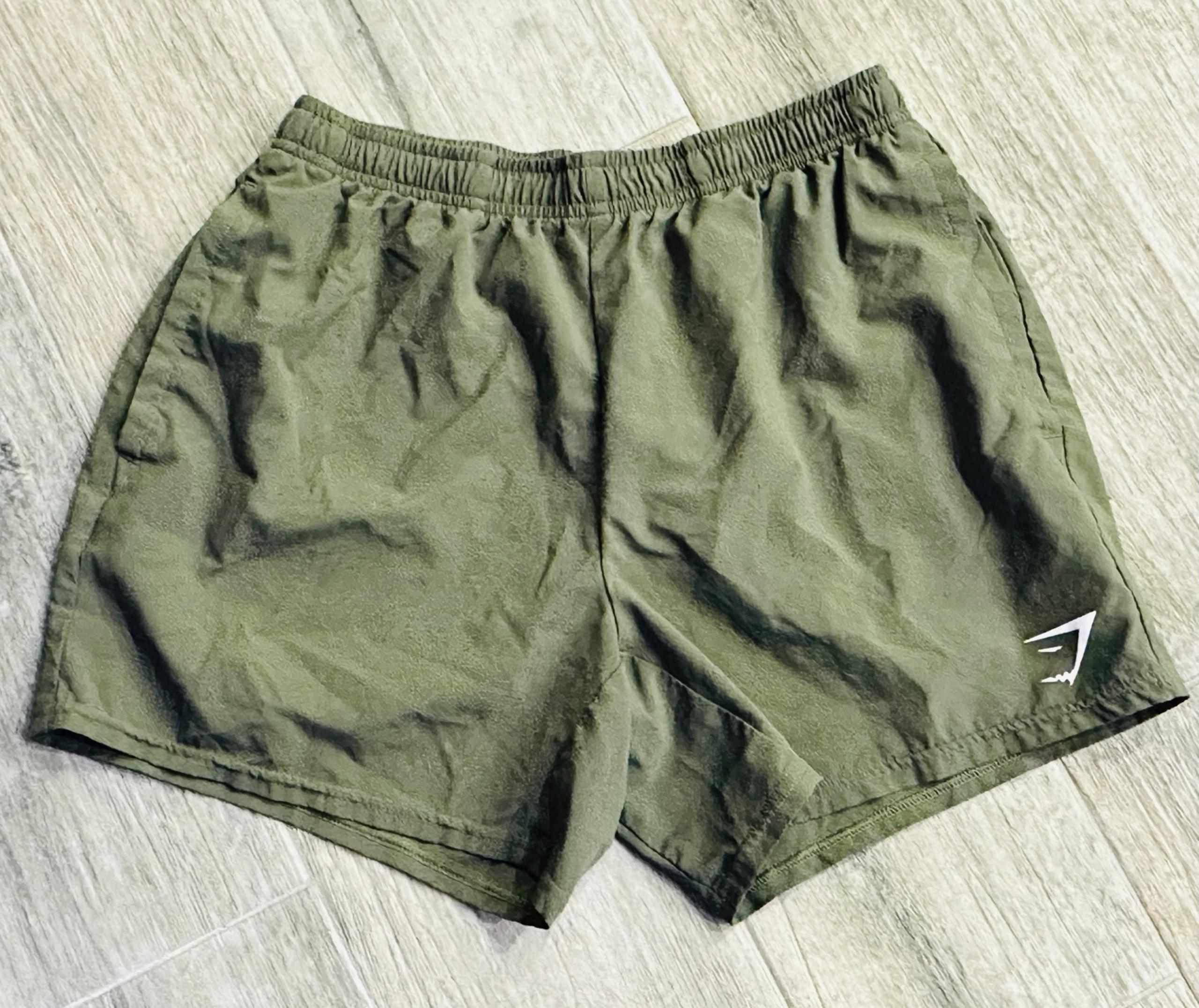 Gymshark Shorts Mens M Olive Green 5" Inseam Lightweight Active