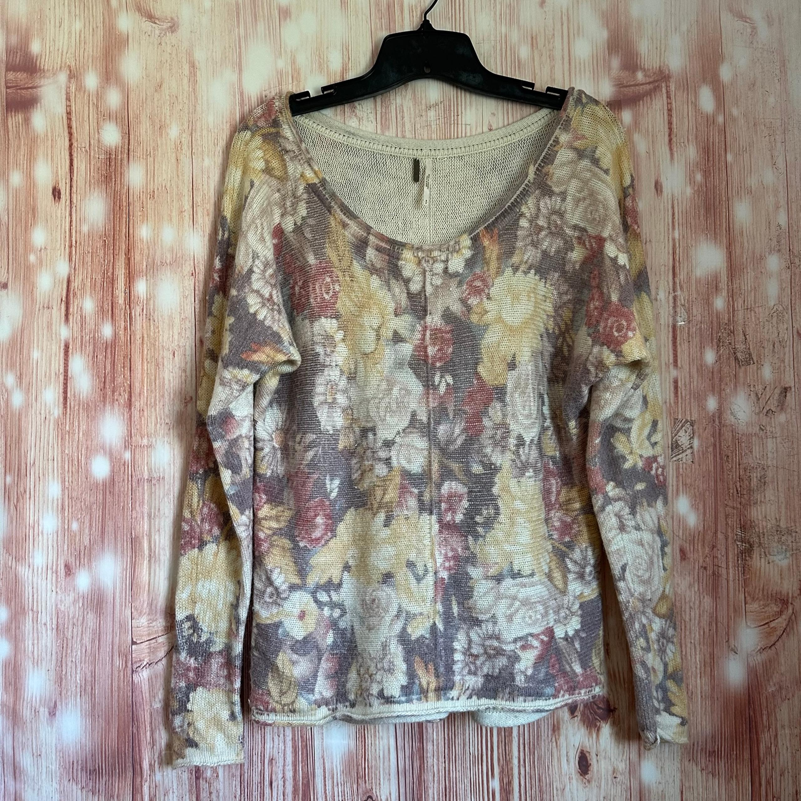 Free People Pastel Purple Flower Bomb Sweater