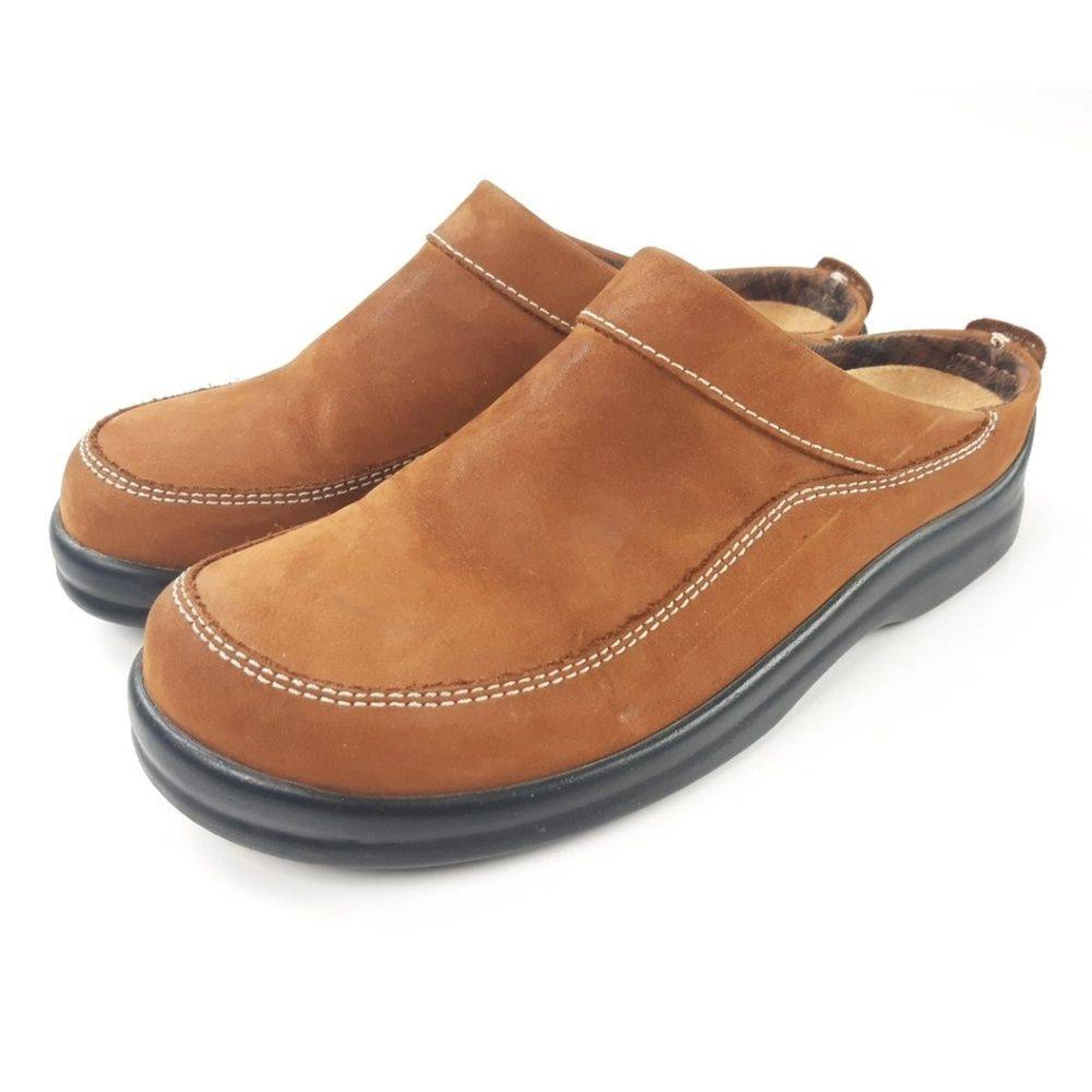 Birkenstock Footprints Brown Suede Clogs