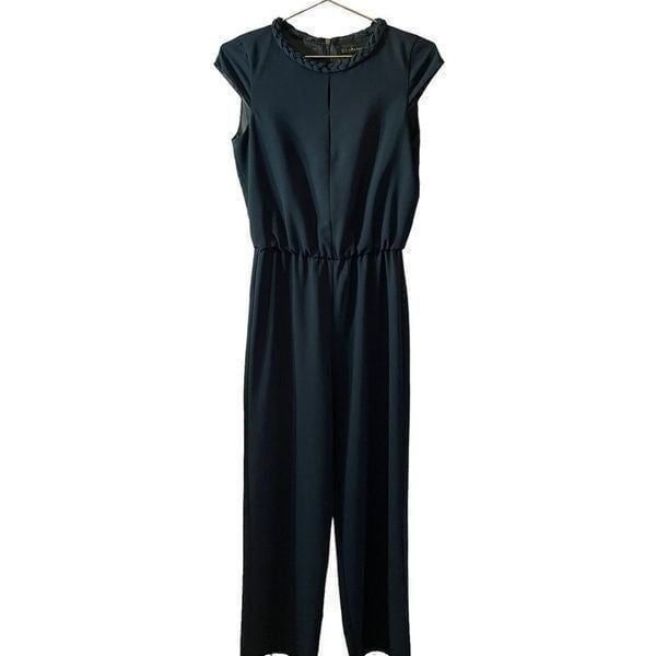 Zara Teal Braided Neck Jumpsuit Size XS NWOT