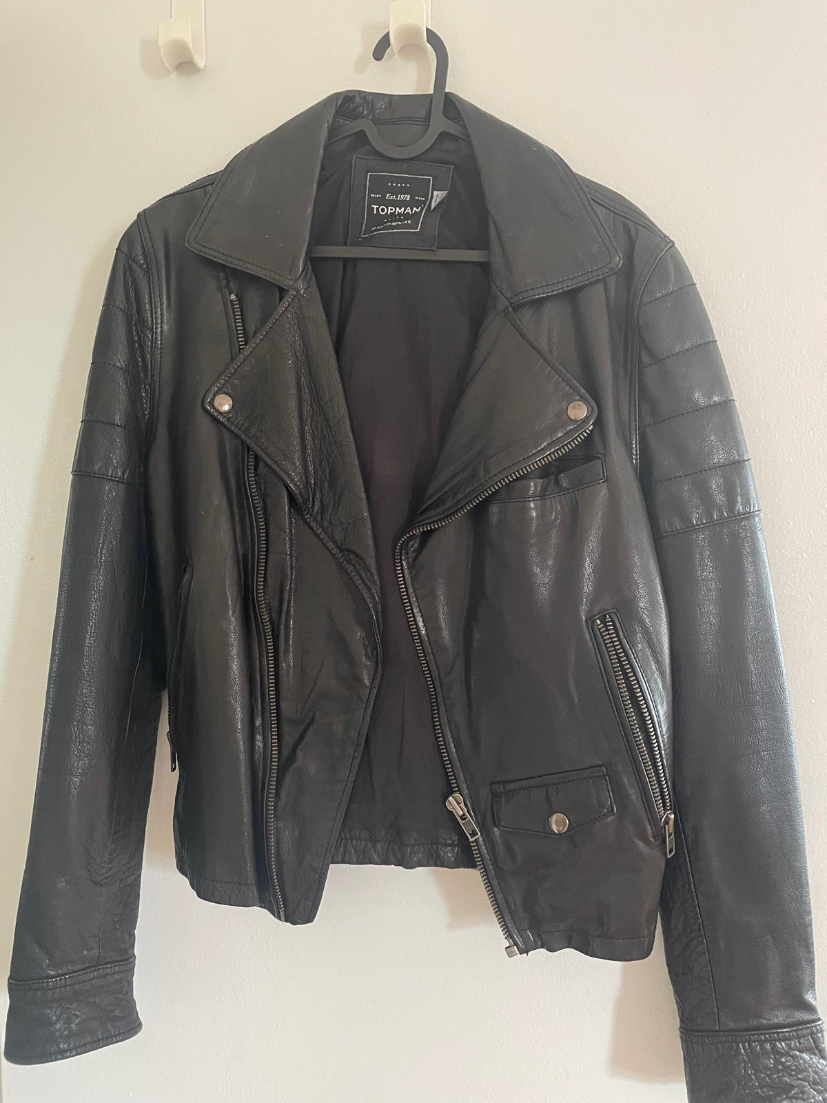 Men’s Black Leather Bomber Jacket Mint condition