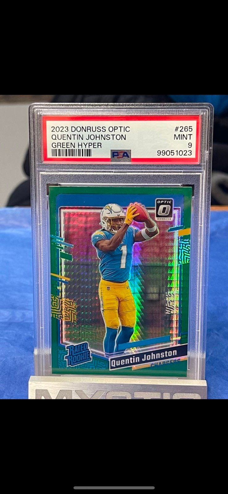 Rookie Quentin Johnston psa 9 green velocity optic chargers!