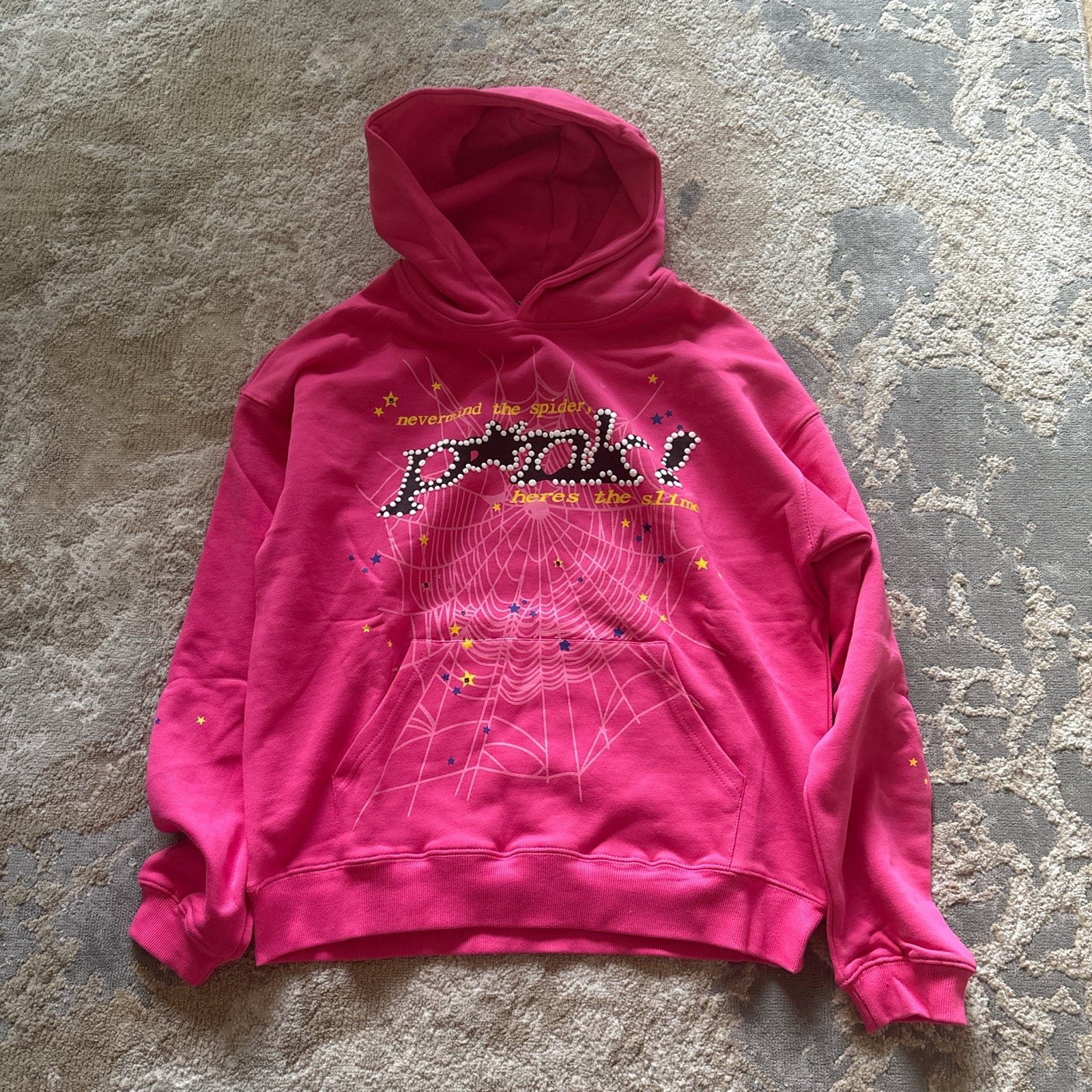 Sp5der Pink Hoodie Size Medium
