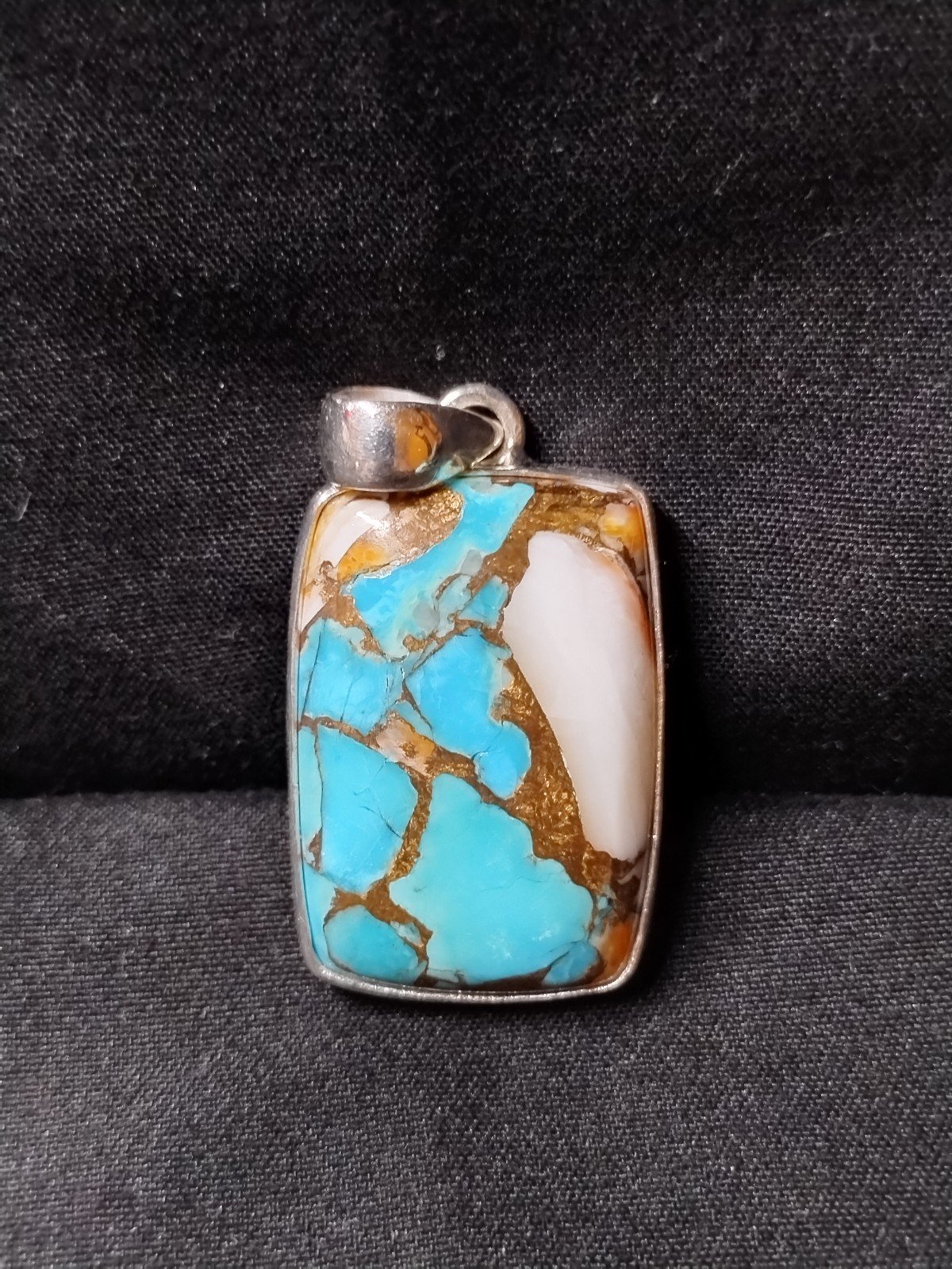 Sterling Silver Blue Copper Turquoise Pendant