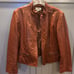 Talbots 100% leather brown fitted jacket sz 14