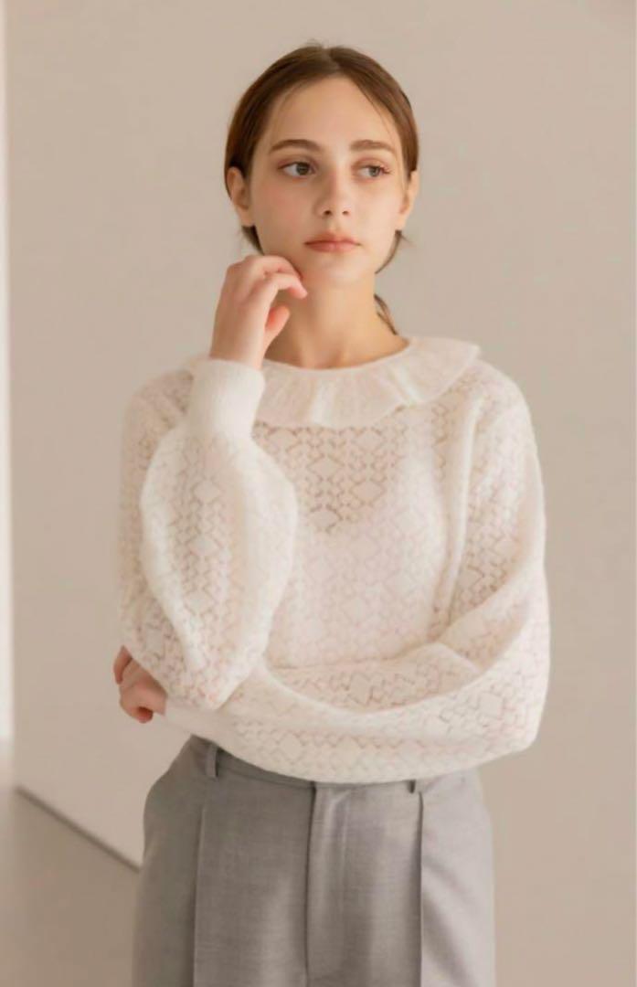 【OHGA】 SHEER KNIT Sheer Knit White 2024AW