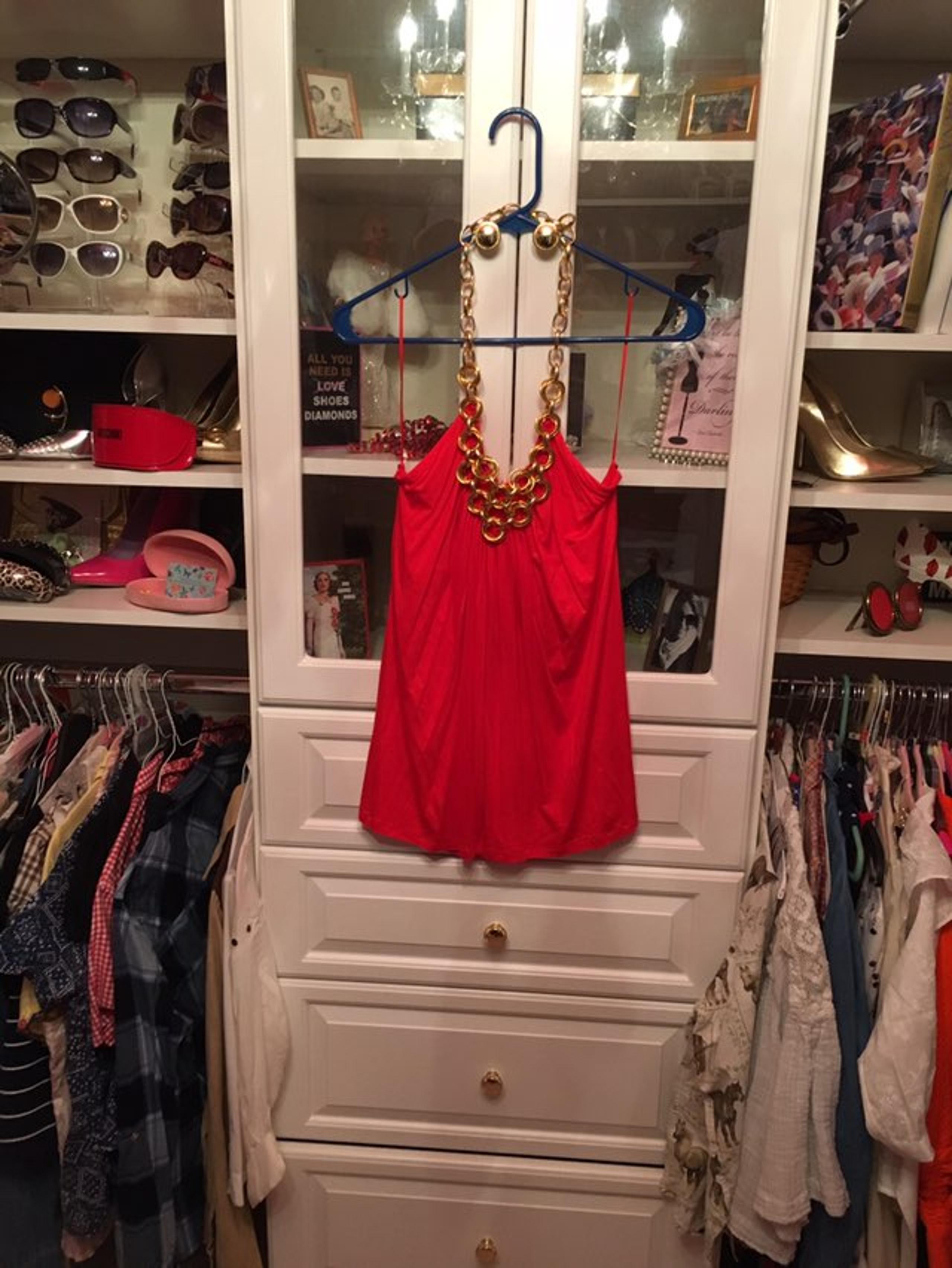 Cable And Gauge Orange Chain Top Sz M