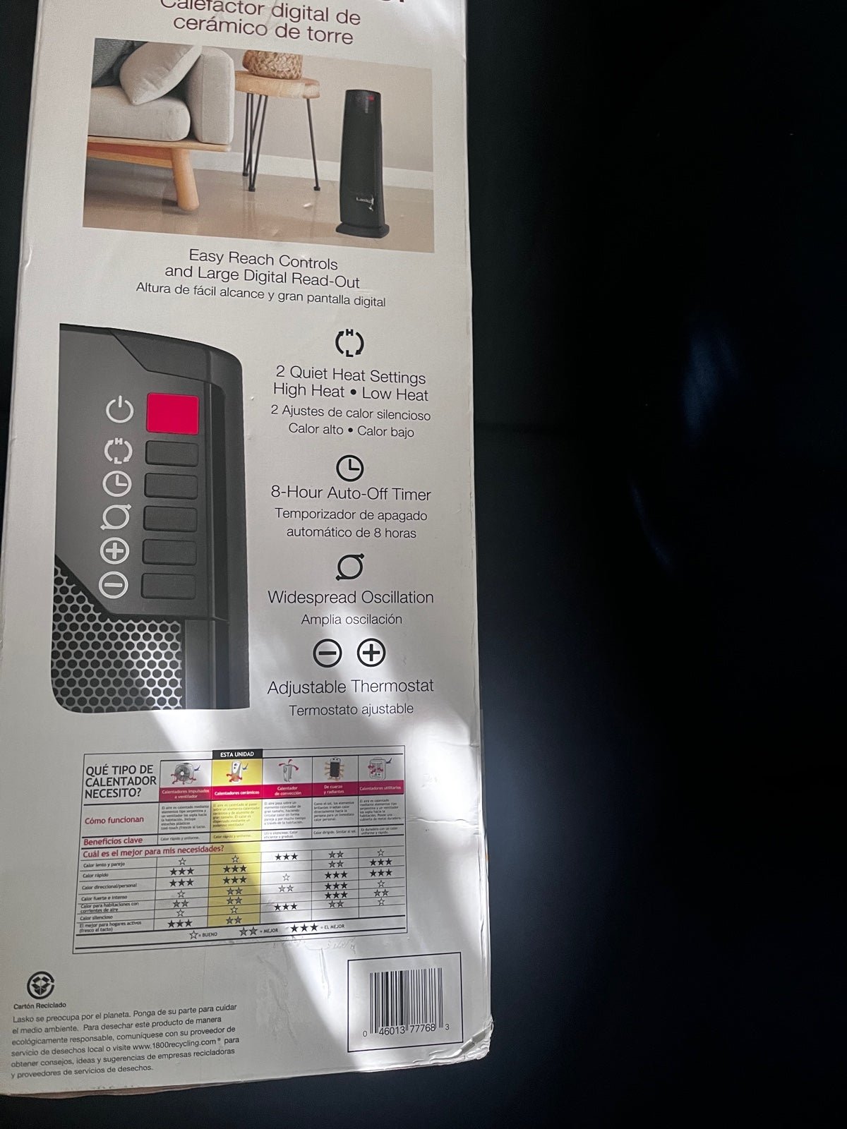 Lasko digital ceramic tower heater