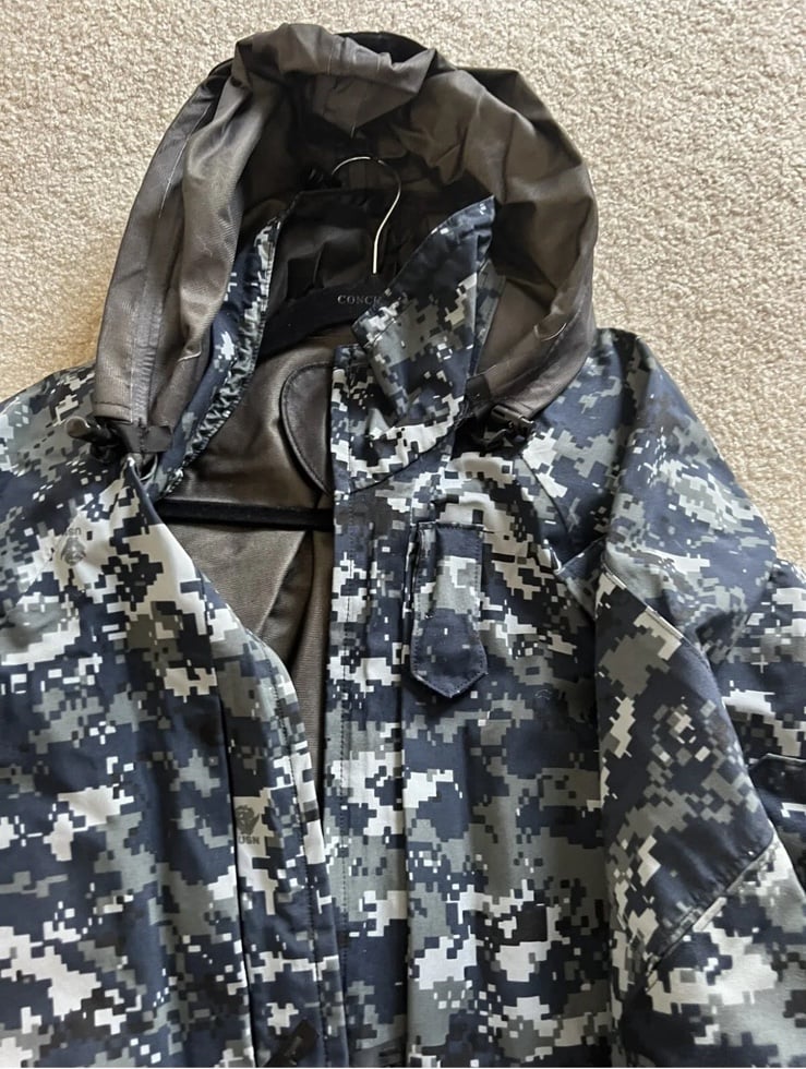Super warm navy blue parka. Navy Parka Working blue camo waterproof jacket