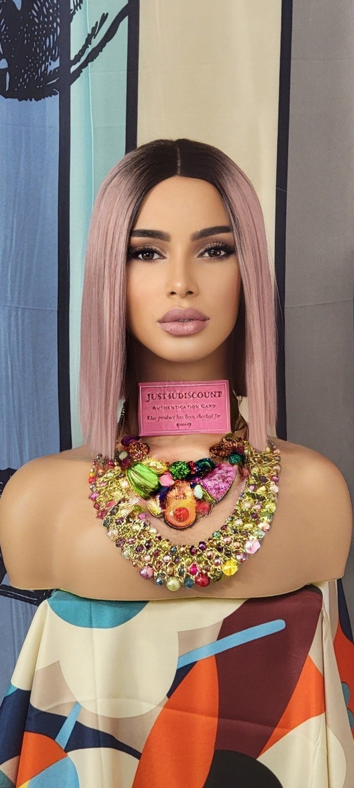 Wowfactor Sexy rosegolden pink Blunt cut natural looking bob wig