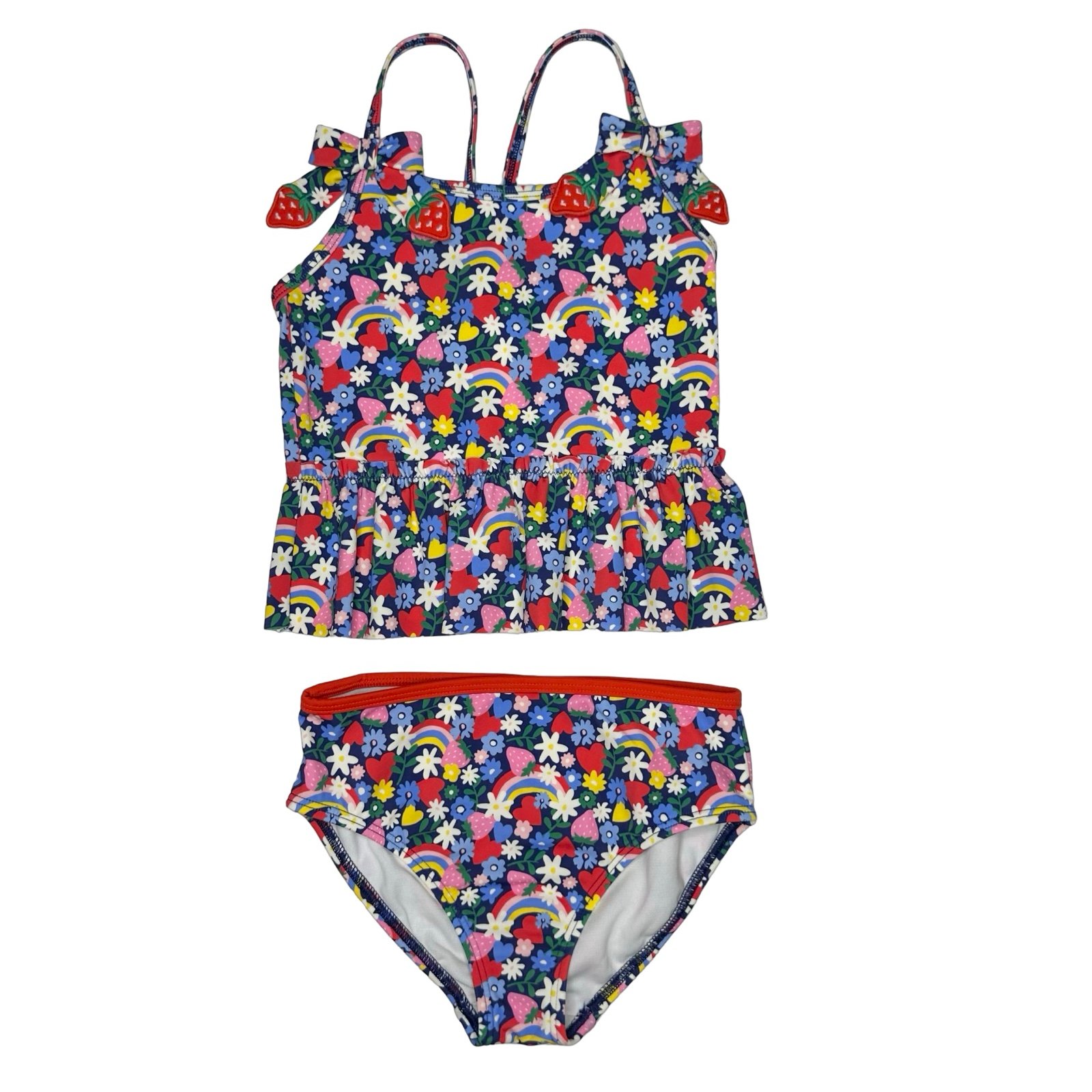 Mini Boden Tankini Set Rainbows Strawberries Flowers