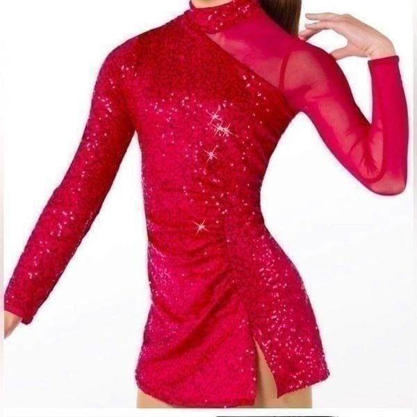 Weissman Dance shift dress red sequin costume Me Against The Music 12192 Child M