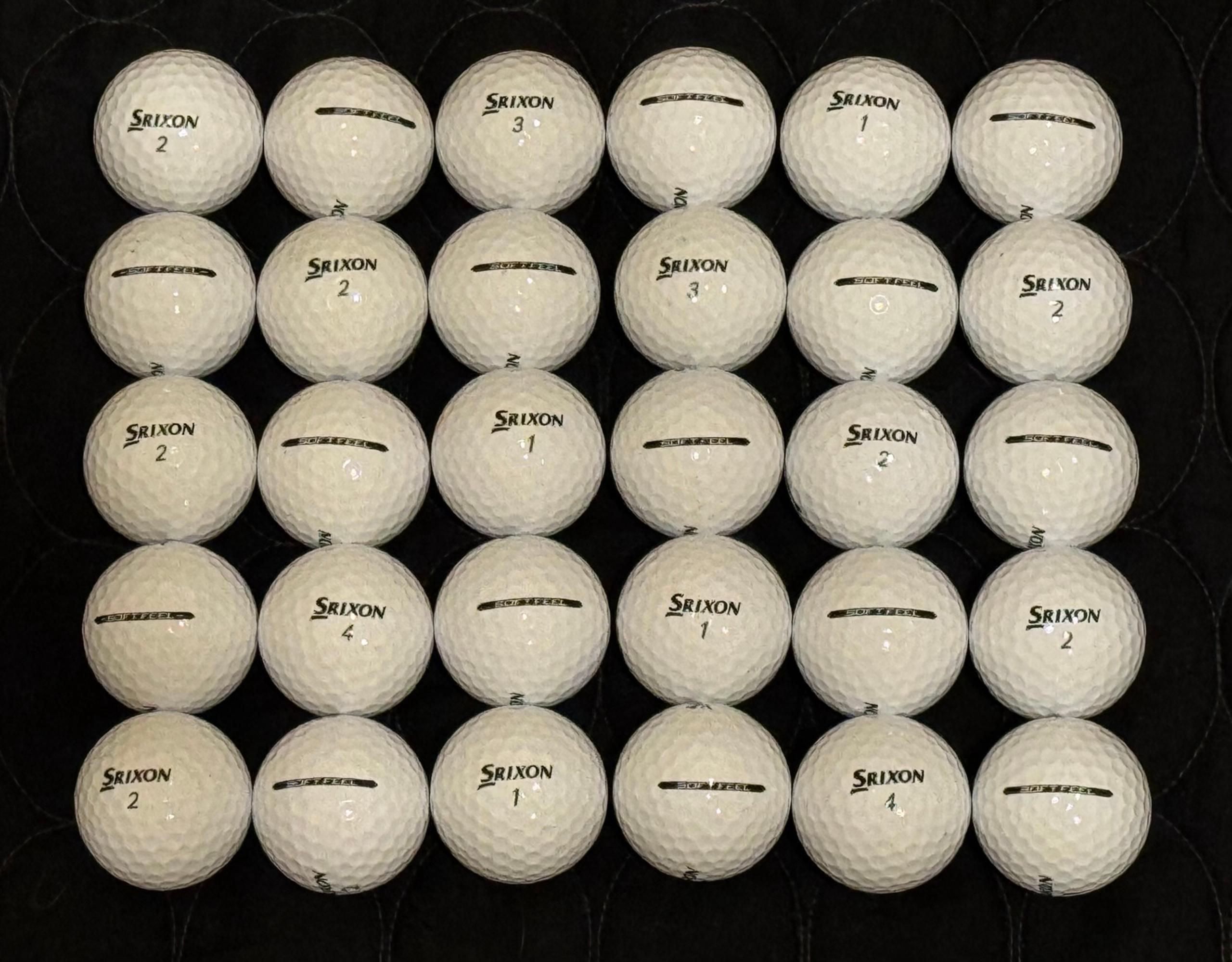 30 Srixon Soft Feel AAAA White Used Golf Balls 4A