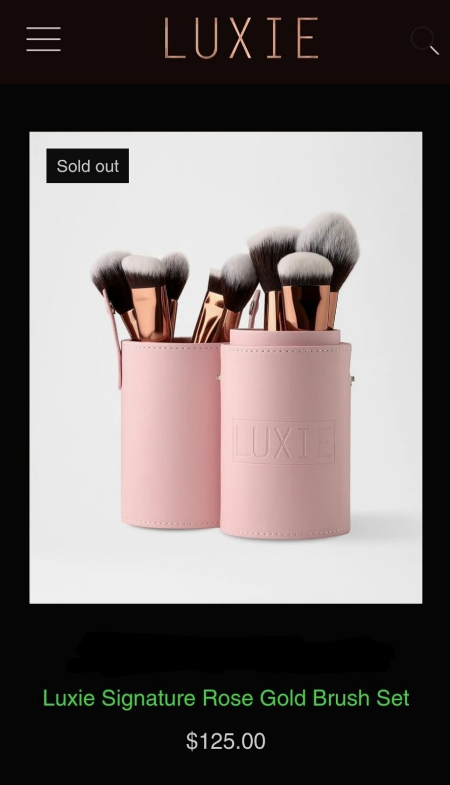 SOLD OUT Luxie Signature Rose Gold Brush Set w/ P