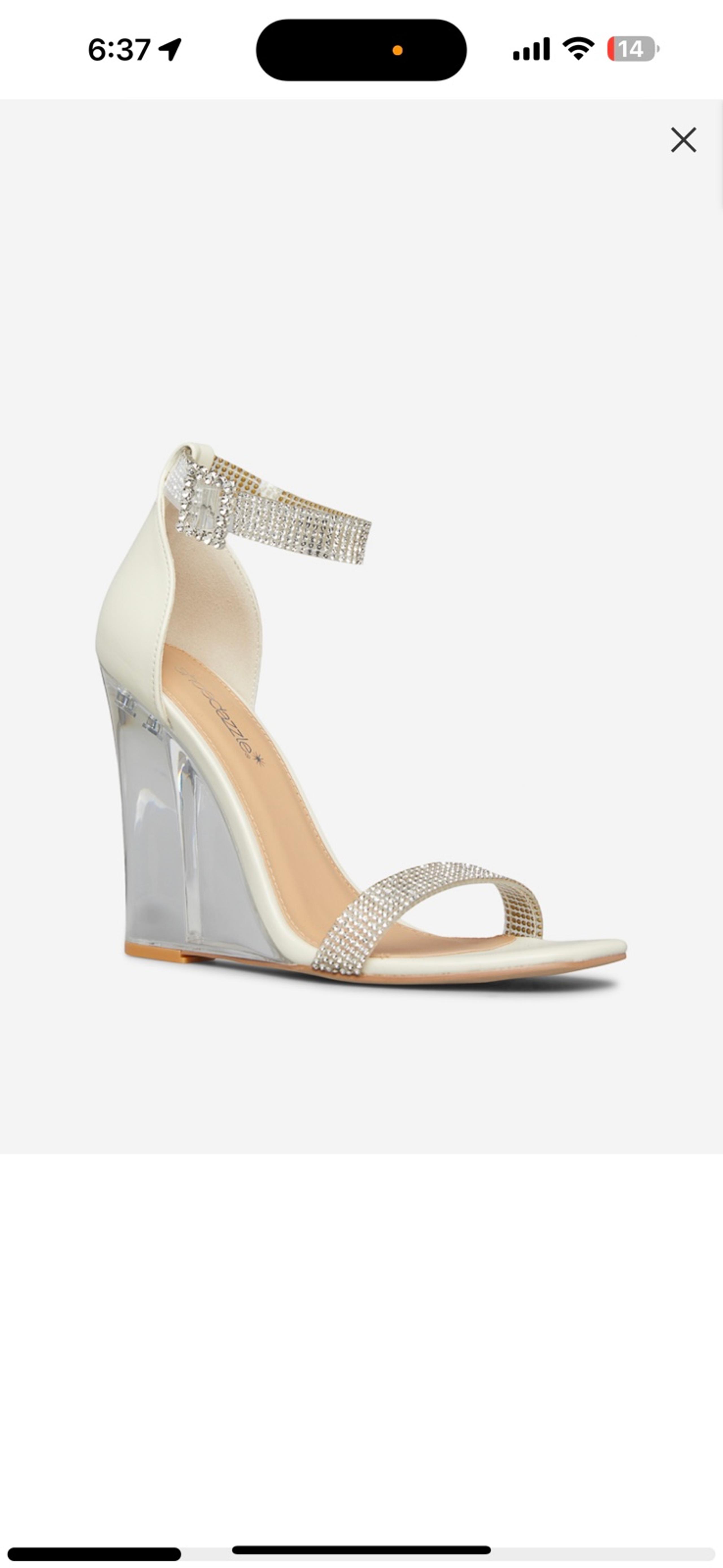 ShoeDazzle Rhinestone Wedge Sandals 8.5