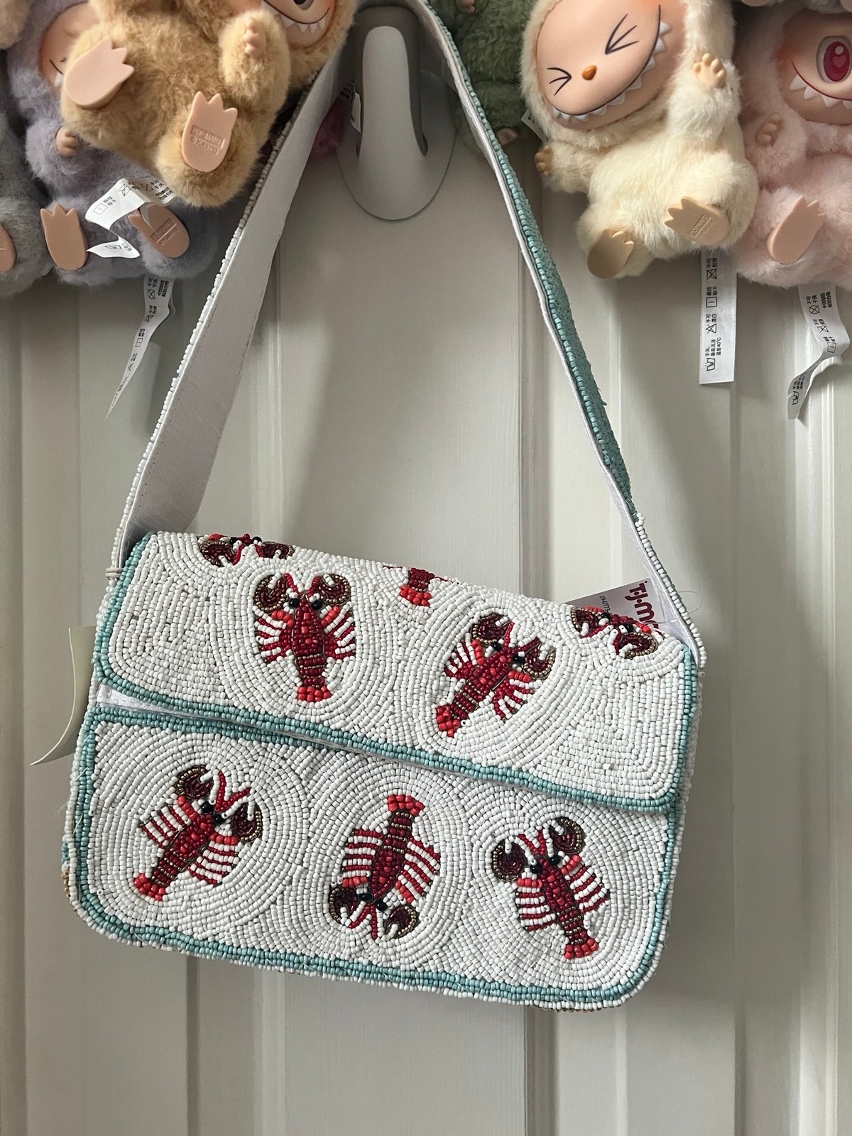 Sol and Mer Lobster Beaded Shoulder Bag