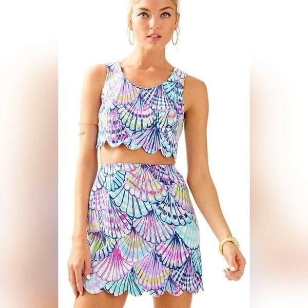 Lilly pulitzer oh shello Cadden two piece seashell set