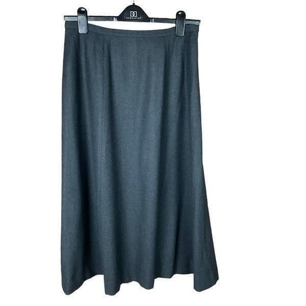 Carlisle Maxi Skirt Dark Grey A-Line Wool Spandex Blend Charcoal Women Size 14