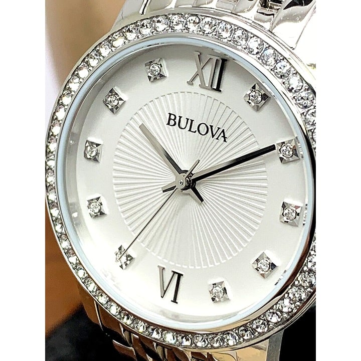 Bulova Women's Watch 96L297 Quartz Cream Dial Stainless Steel 32mm Crystals