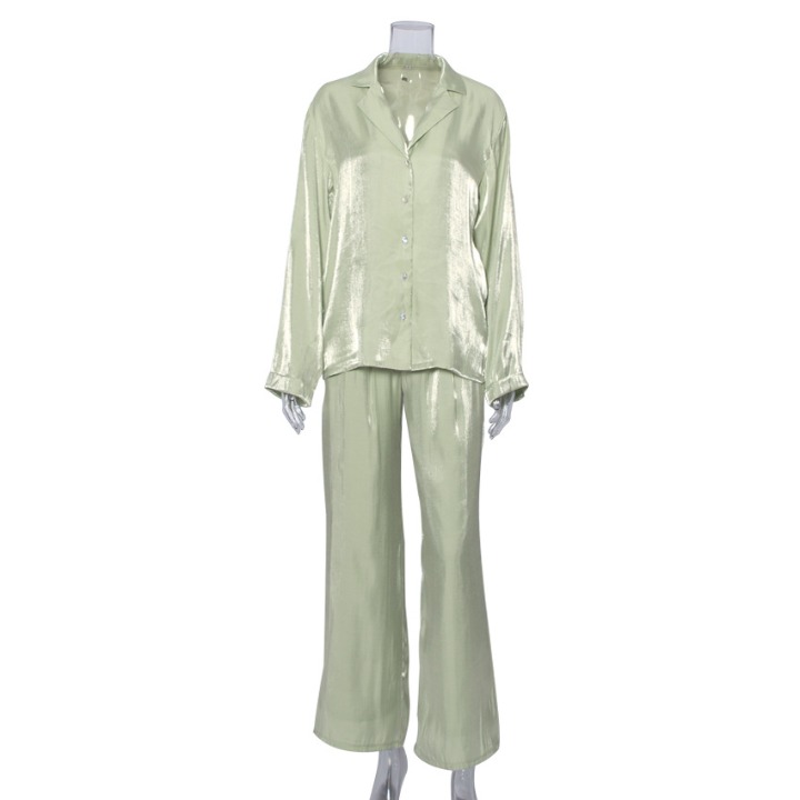 Business Clothing setsTurn-down Collar Long Sleeve Long Pant 2 Piece Sets Single