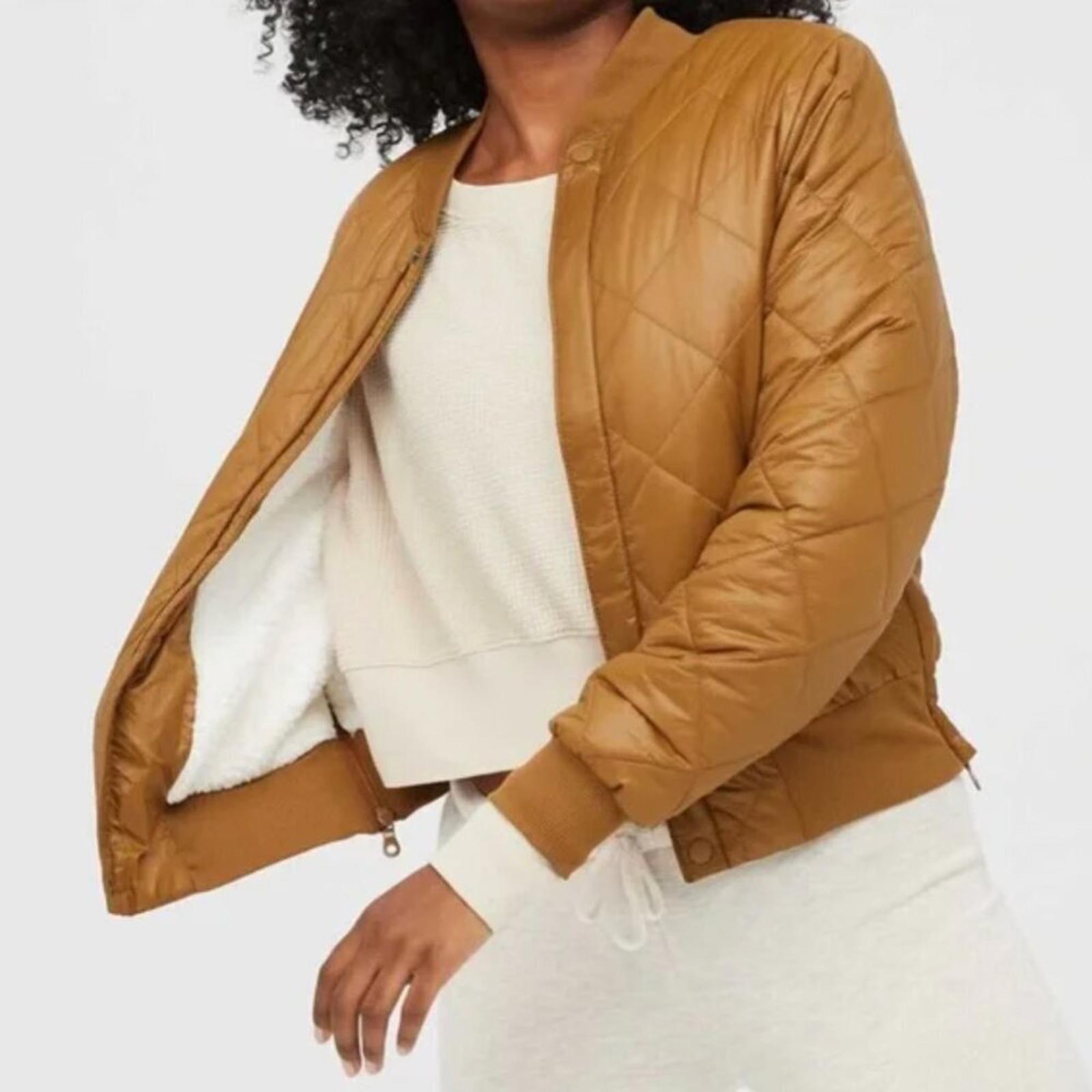 OFFLINE By Aerie Sherpa Lined Puffer Bomber Jacket Yellow Gold Large NWOT