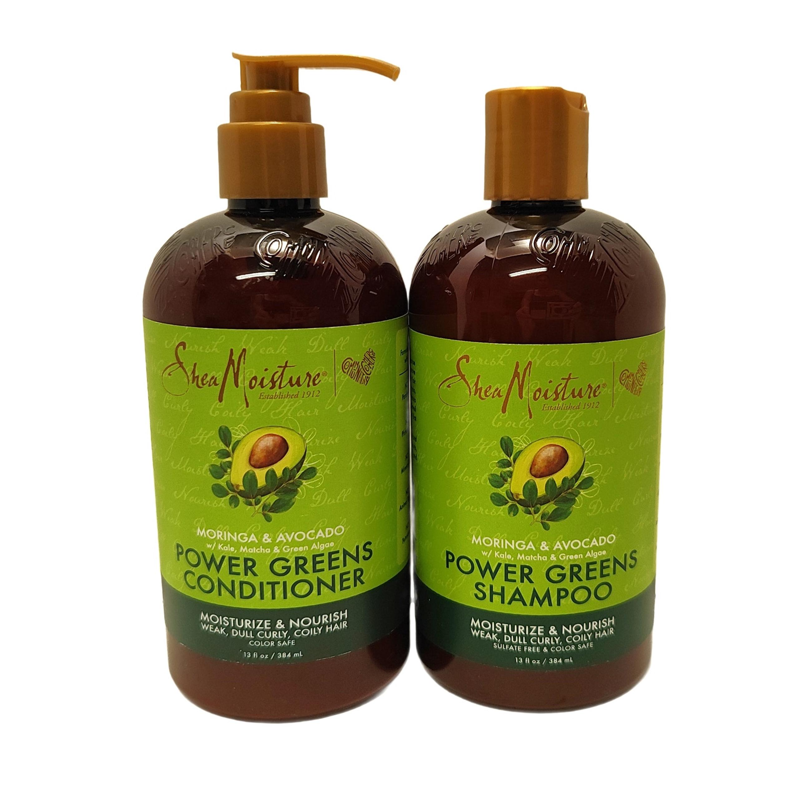 SheaMoisture Power Greens Shampoo & Conditioner Moringa & Avocado 13oz