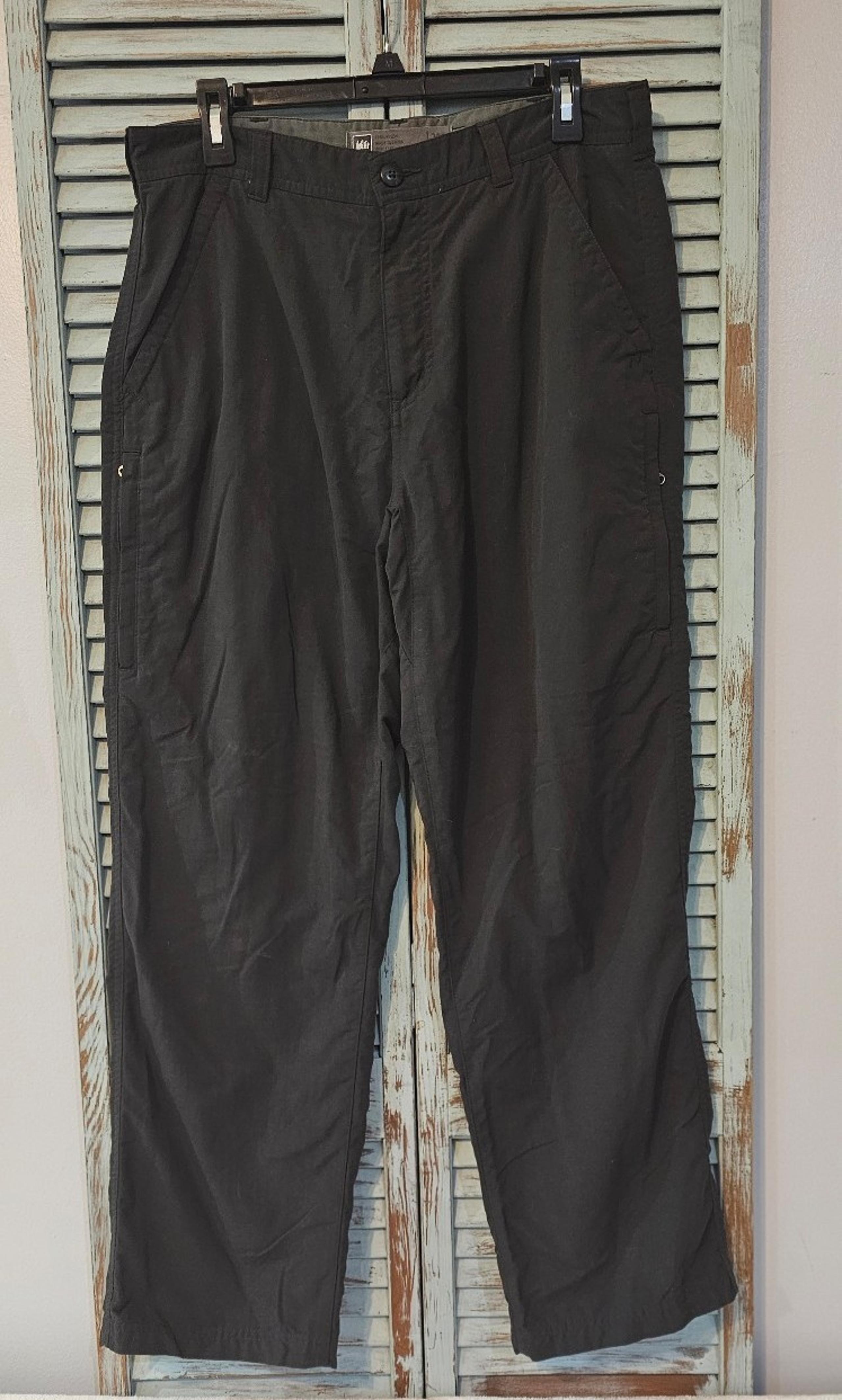 REI HIKING PANT Mens 34x30 Black UPF 50+ Straight Leg Lightweight Utility Pants