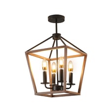 Indoor 4-Light Rustic Farmhouse Ceiling Hanging Lamp Vintage Chandelier 110V