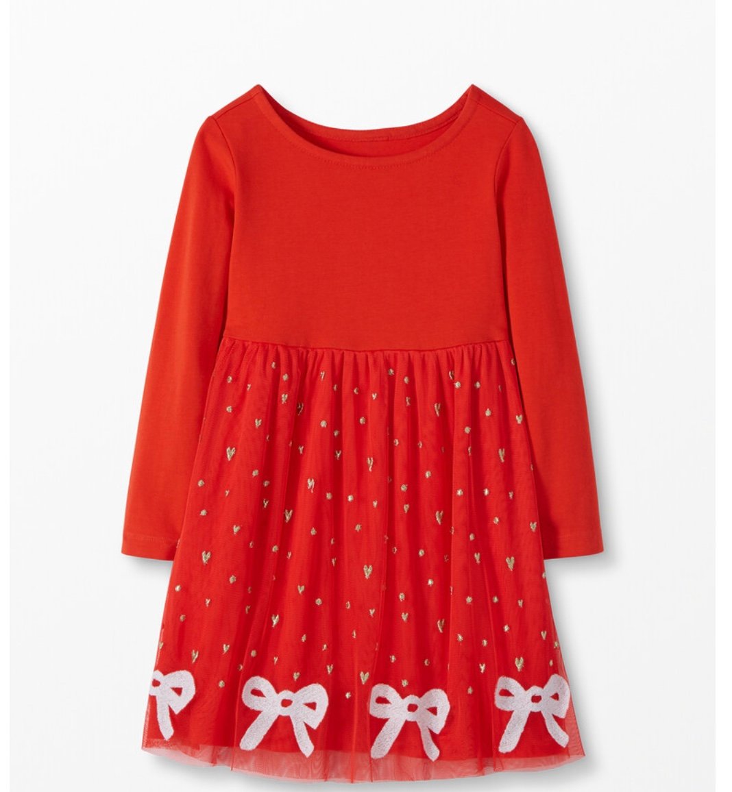 NEW Hanna Andersson Long Sleeves holiday soft tulle dress 6-7 120cm