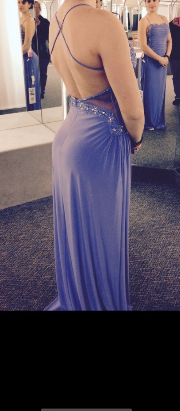 purple floor length dress (prom dress)