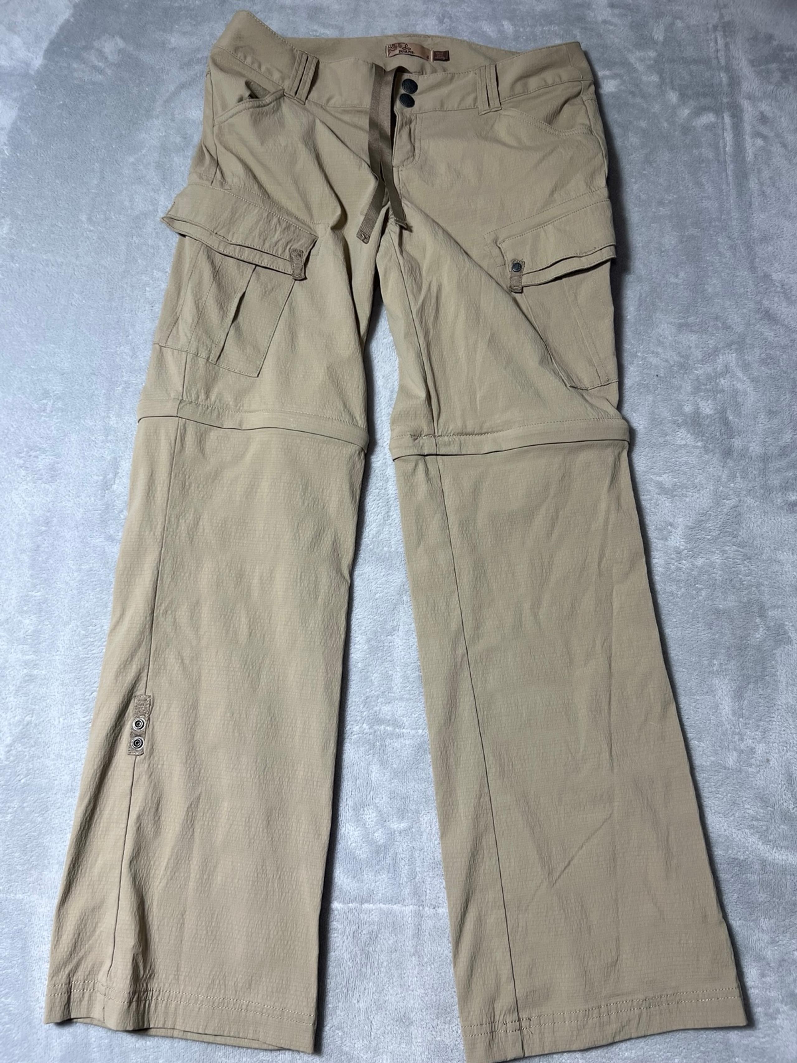 prAna Womens Size 4 Monarch Convertible Hiking Outdoor Pants Khaki Tan Stretch