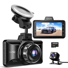 Dual Dash Cam Front and Rear, 3 inch 2.5D IPS Screen Free 64GB Card Car Driving